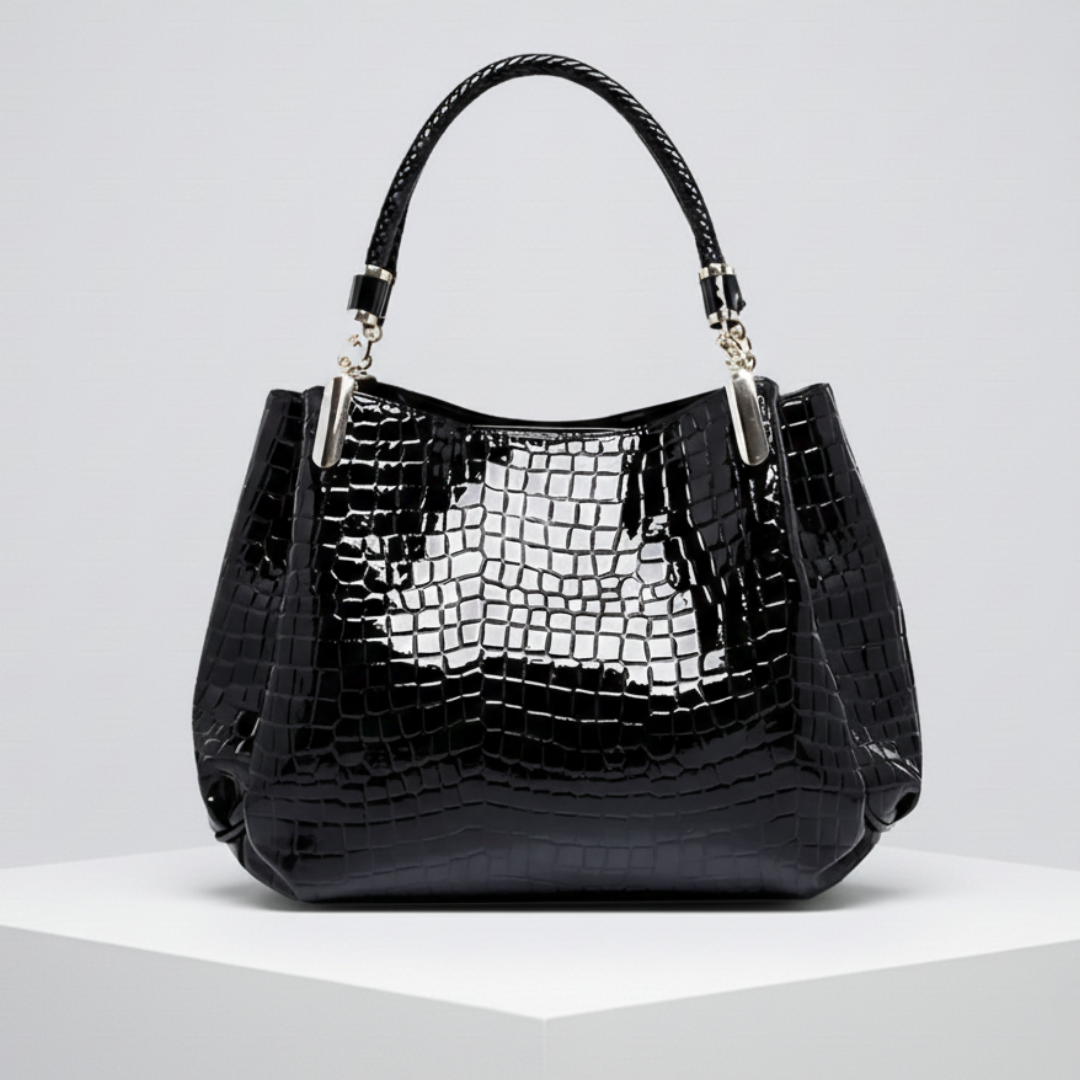 BRIDIE | CROCODILE-EMBOSSED SHOULDER BAG