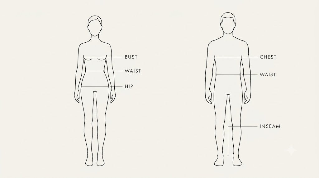 How to measure — body measurement diagram