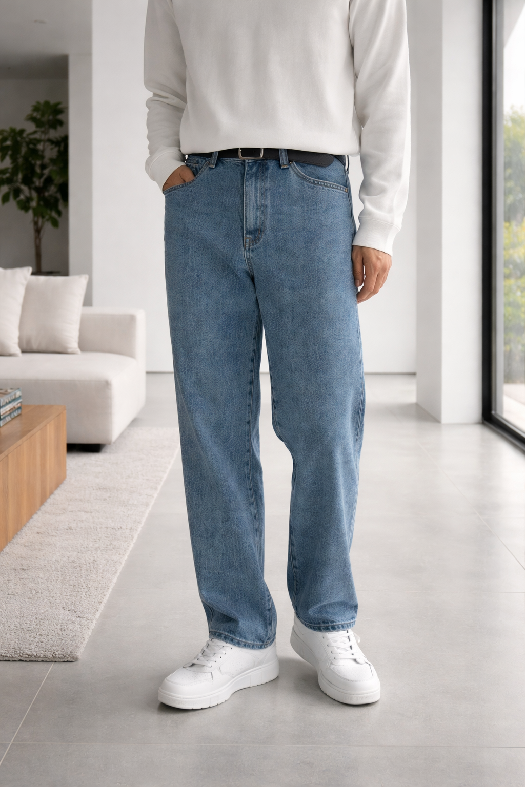 Jacob | Men’s Straight Leg Denim Jeans Casual Everyday Trousers — Blue, image 1