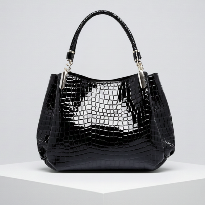 BRIDIE | CROCODILE-EMBOSSED SHOULDER BAG
