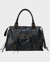 Leather Tote Bag with Gold-Tone Hardware