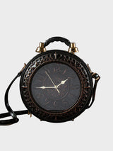 Vintage Clock-Detail Crossbody Bag