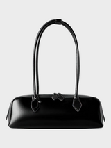 Elongated Leather Shoulder Bag