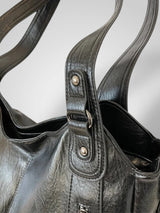 Faux Leather Shoulder Bag with Metal Accents