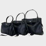 Structured Leather Handbag with Magnetic Flap