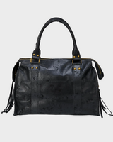 Leather Tote Bag with Gold-Tone Hardware