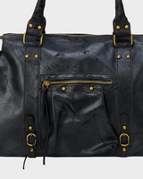 Leather Tote Bag with Gold-Tone Hardware