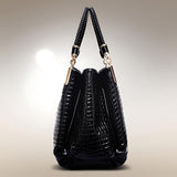 BRIDIE | CROCODILE-EMBOSSED SHOULDER BAG