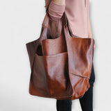 Oversized Faux Leather Weekend Bag
