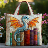 Quilted Bag - Emerald Dragon Guardian of Books