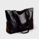 Vintage-Style Leather Bag with Pocket Organiser
