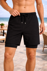 Connor | Men's Printed Swim Shorts with Compression Lining