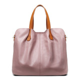 Litchi-Grain Leather Handbag with Adjustable Strap