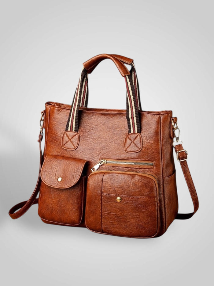 Leather Retro Bag with Removable Straps