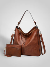 Slouchy Faux Leather Hobo Bag