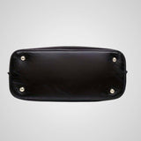 Two-Tone Leather Bag with Contrasting Handle