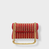 Chain-Strap Shoulder Bag with Stone Details