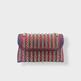 Chain-Strap Shoulder Bag with Stone Details
