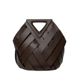 Structured Leather Handbag with Top Closure
