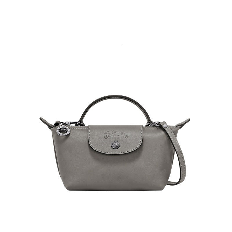 LONGCHAMP MINI LEATHER TOTE - SMOKE