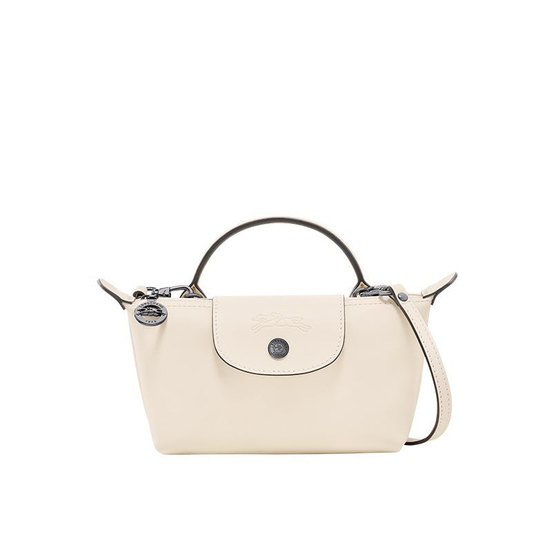 LONGCHAMP MINI LEATHER TOTE - CREAM