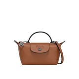 LONGCHAMP MINI LEATHER TOTE - HAZELNUT