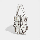 Handwoven Faux Leather Crossbody Bag