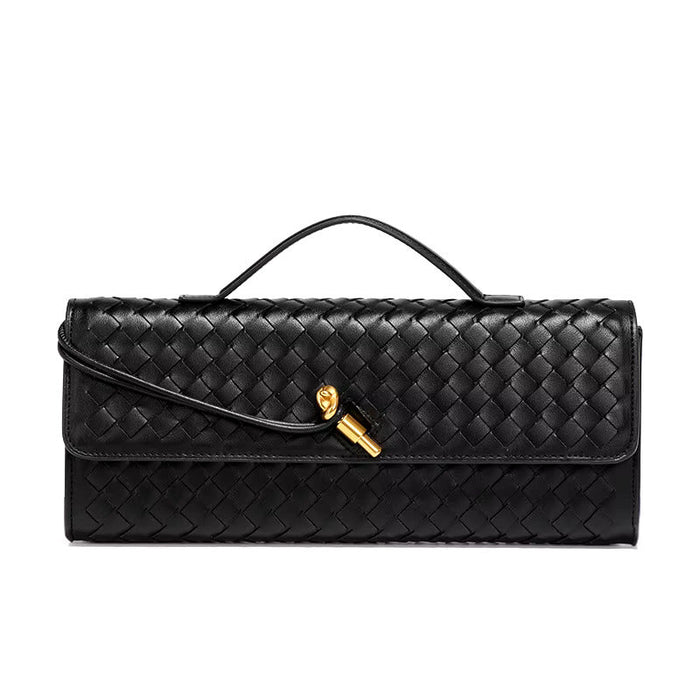Chic Woven Vegan Leather Clutch Bag