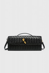 Structured Clutch with Gold Knot Detail