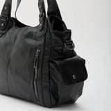 Faux Leather Crossbody Bag with Laptop Compartment