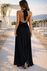 Ada | Halter Neck Backless Maxi Wedding Guest Dress — image 2