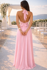 Ada | Halter Neck Backless Maxi Wedding Guest Dress — image 5
