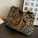Woven Leopard Print Tote