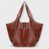 Oversized Faux Leather Weekend Bag