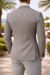 Boris | Houndstooth Tailored Blazer with Notch Lapel and Two Button Closure — image 2