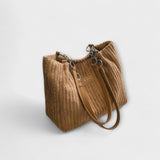 Corduroy Shoulder Bag with Adjustable Strap