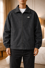 Cameron | Men’s Zip Jacket Stand Collar Lightweight Casual Outerwear — Dark Grey, image 2