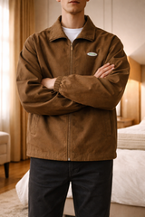 Cameron | Men’s Zip Jacket Stand Collar Lightweight Casual Outerwear — Brown, image 3