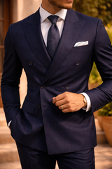 Christian | Double Breasted Tailored 2 Piece Wedding Suit Set — image 3