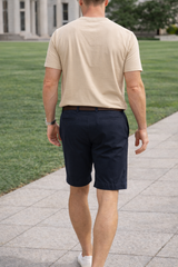 Daniel | Men’s Tailored Stretch Smart Casual Shorts — Navy, image 4