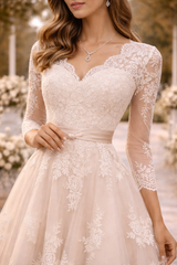 Elsie | Lace Bodice High Low Midi Wedding Dress — image 3