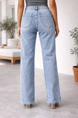 Emily | Women’s High Waist Wide Leg Denim Jeans — image 3