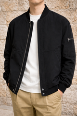 Ethan | Men’s Lightweight Zip Up Bomber Jacket — Black, image 2