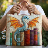 Quilted Bag - Emerald Dragon Guardian of Books