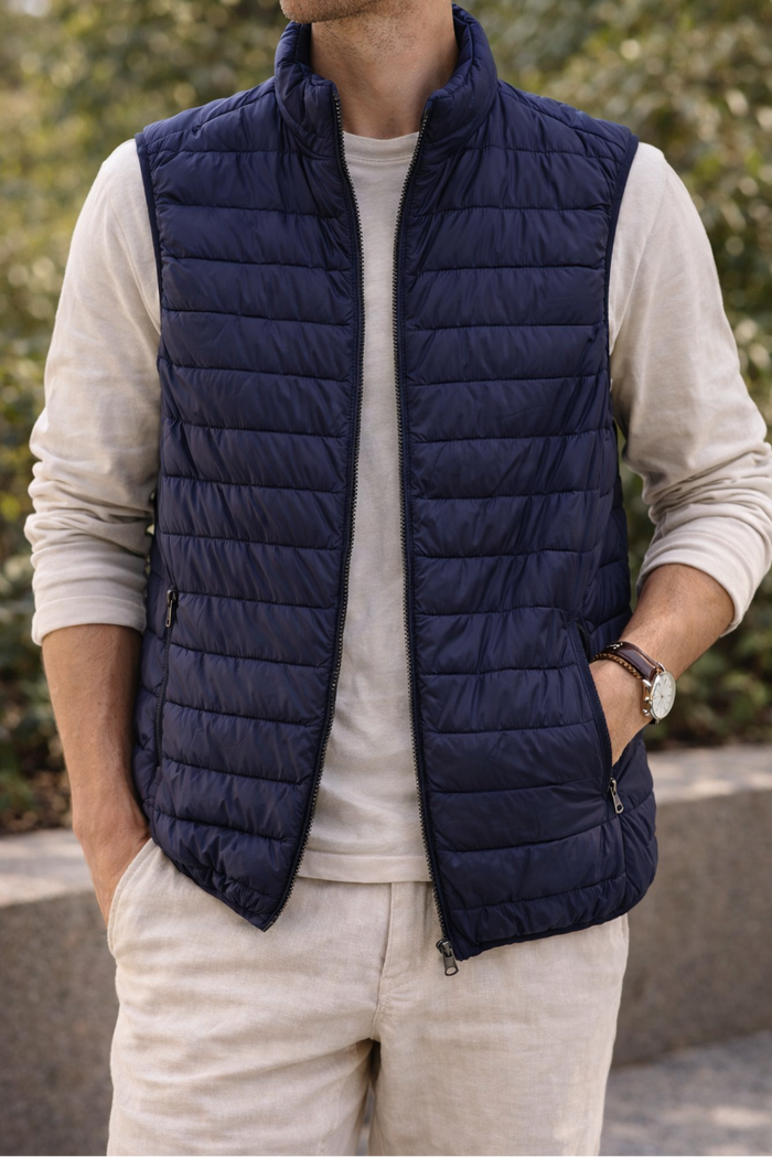 Harrison | Men’s Lightweight Quilted Gilet — Navy, image 1