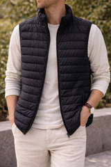 Harrison | Men’s Lightweight Quilted Gilet — Black, image 2