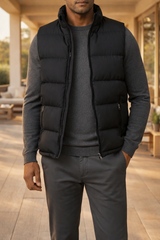 Hudson | Men’s Quilted Padded Bodywarmer with Zip Closure — Black, image 2