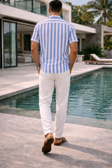 Kenneth | Linen Two Piece Set with Short Sleeve Shirt and Straight Leg Trousers — image 3