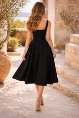 Kirsty | Sleeveless Square Neck A-Line Midi Dress — image 3