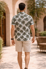 Liam | Men’s Short Sleeve Palm Print Button-Up Shirt — image 2